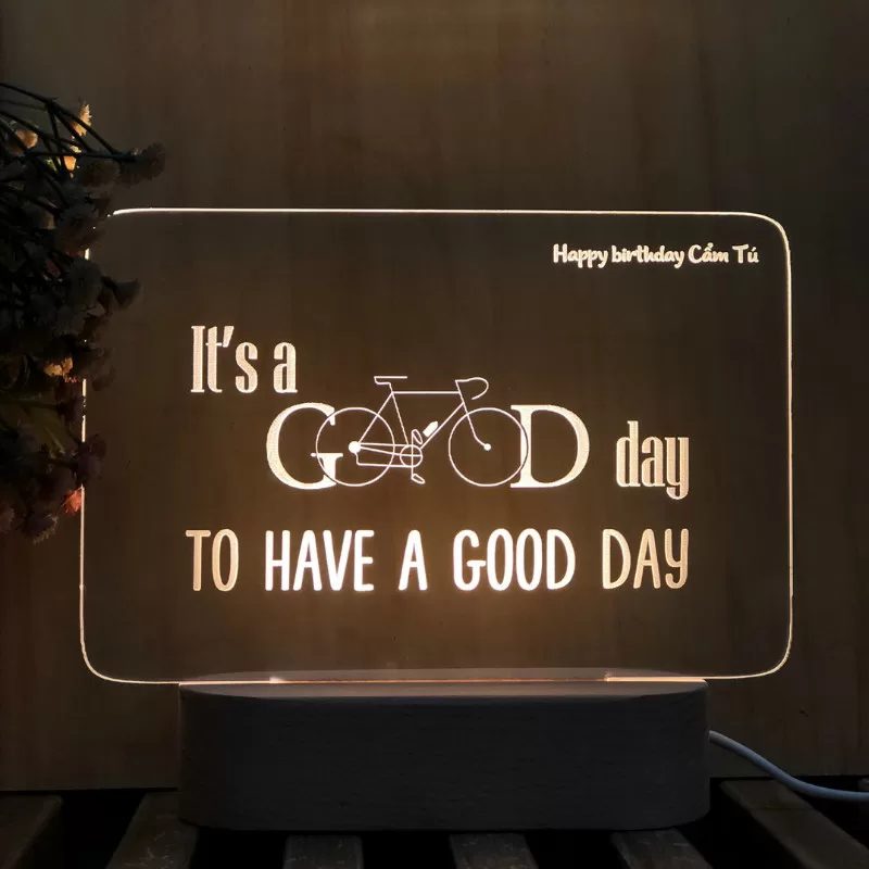 Xe đạp, quà tặng theo yêu cầu, đèn led decor khắc laser, quà sinh nhật, quà tặng bạn bè đồng nghiệp