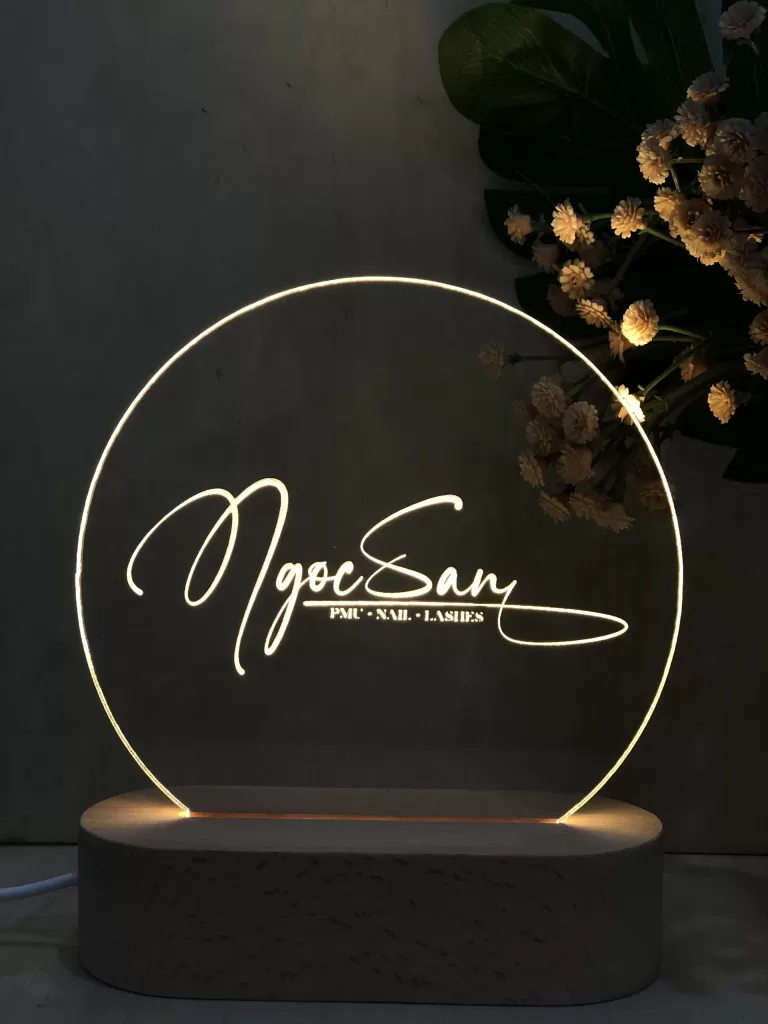 đèn led decor khắc laser mẫu logo phù hợp làm quà tặng doanh nghiệp, kỷ niệm chương, quà tặng sếp, quà tặng nhân viên, quà tặng đoàn hội tổ chức