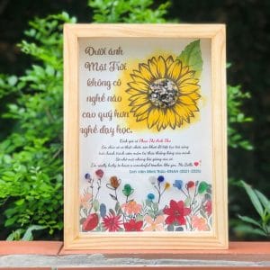 tranh đá màu thủ công mẫu hoa hướng dương