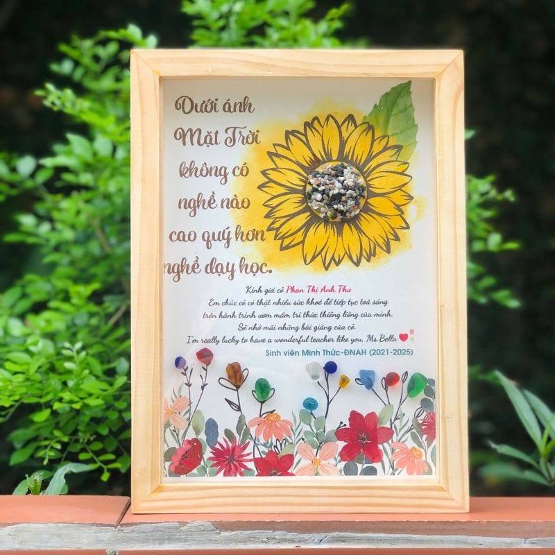 tranh đá màu thủ công mẫu hoa hướng dương