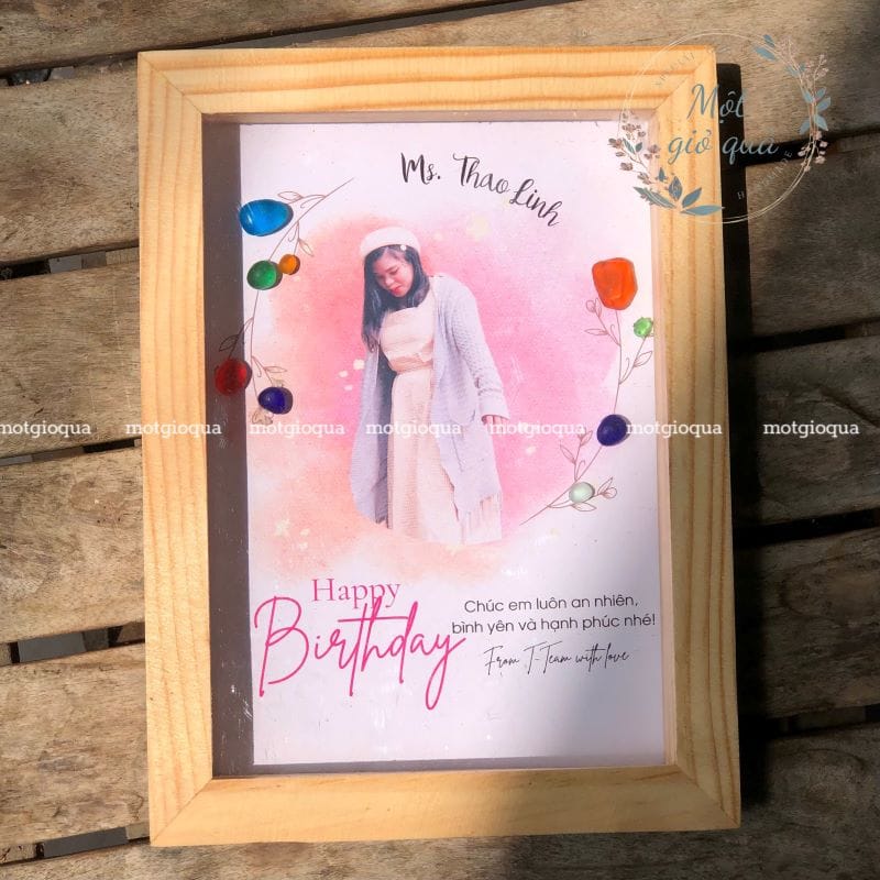 Tranh đá màu thủ công mẫu in ảnh cá nhân theo yêu cầu