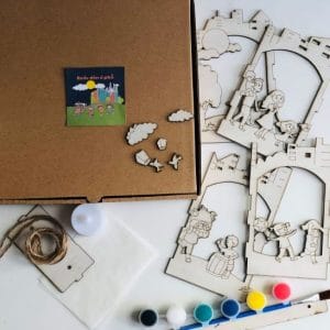 Lồng đèn gỗ mộc chưa tô màu Trung Thu mẫu Rước đèn ở phố size phổ thông