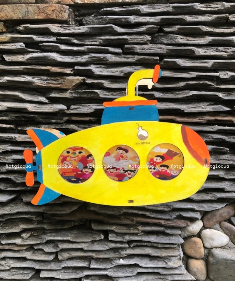 lồng đèn gỗ mộc chưa tô màu mẫu Tàu ngầm