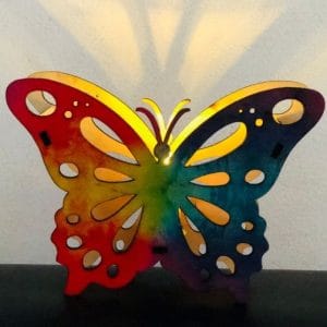 lồng đèn gỗ thủ công in màu sẵn mẫu cánh bướm