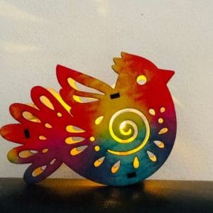 lồng đèn gỗ thủ công in màu sẵn mẫu chim sắc màu