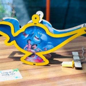 lồng đèn gỗ thủ công in màu sẵn mẫu Thần đèn